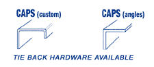 Custom Caps, Tie Back Hardware Available